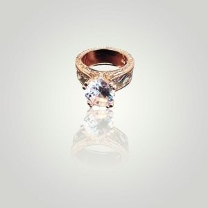 Wedding band Round Cubic Zoniconia Women Rose Gold Plated Engagement 7 ring